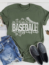 Camiseta de manga corta con estampado de leopardo Baseball Mama